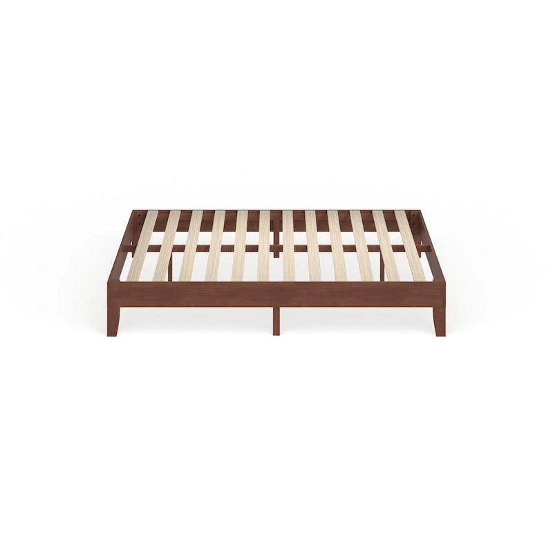 12-Inch King-Size Platform Bed – Brown Wood Finish
