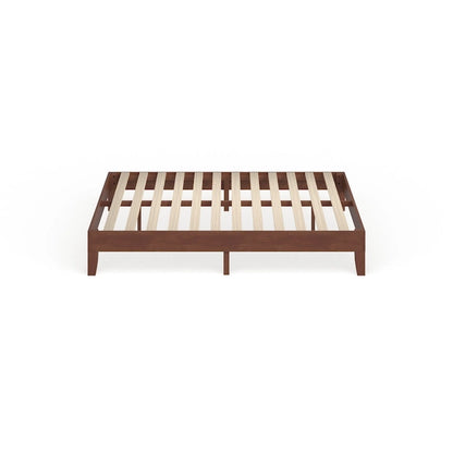 12-Inch King-Size Platform Bed – Brown Wood Finish