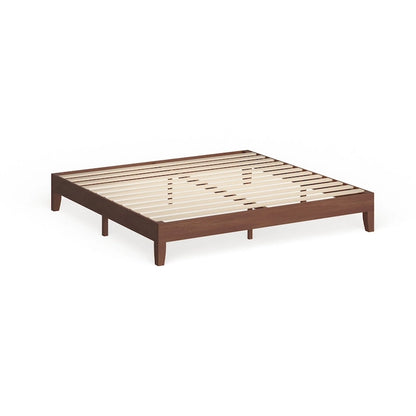 12-Inch King-Size Platform Bed – Brown Wood Finish
