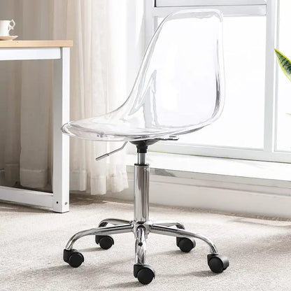 Acrylic Swivel adjustable height Armless Home office Rolling Chair