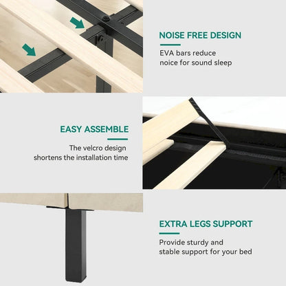 Queen Adjustable Upholstered Headboard Platform Bed Led Bed Frame with 4 Storage Drawers