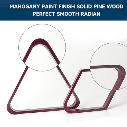 GSE Mahogany Solid Wood Billiard 8-Ball Triangle/9-Ball Diamond Pool Ball Racks for 2-1/4 Pool Balls