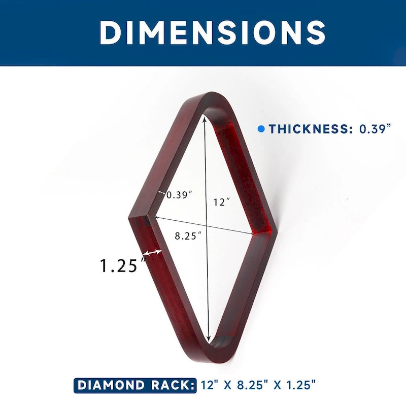 GSE Mahogany Solid Wood Billiard 8-Ball Triangle/9-Ball Diamond Pool Ball Racks for 2-1/4 Pool Balls
