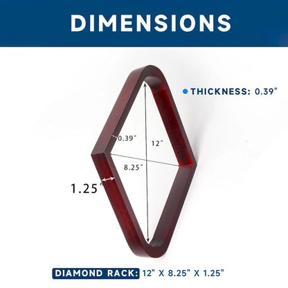 GSE Mahogany Solid Wood Billiard 8-Ball Triangle/9-Ball Diamond Pool Ball Racks for 2-1/4 Pool Balls