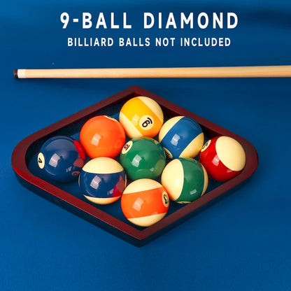 GSE Mahogany Solid Wood Billiard 8-Ball Triangle/9-Ball Diamond Pool Ball Racks for 2-1/4 Pool Balls
