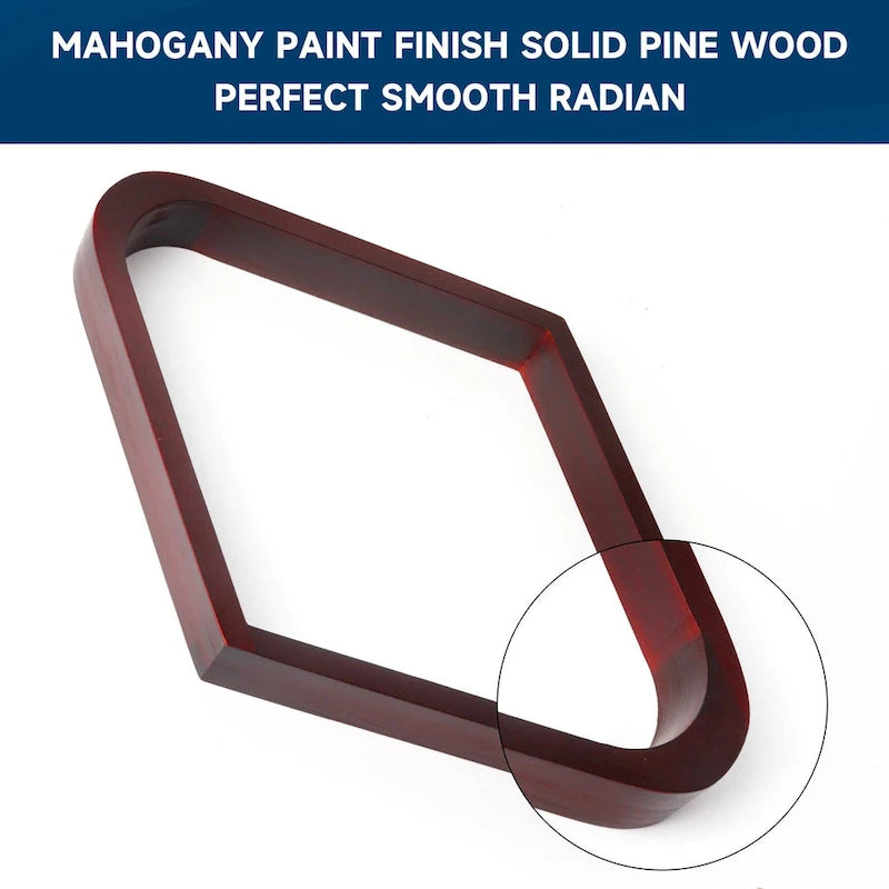 GSE Mahogany Solid Wood Billiard 8-Ball Triangle/9-Ball Diamond Pool Ball Racks for 2-1/4 Pool Balls