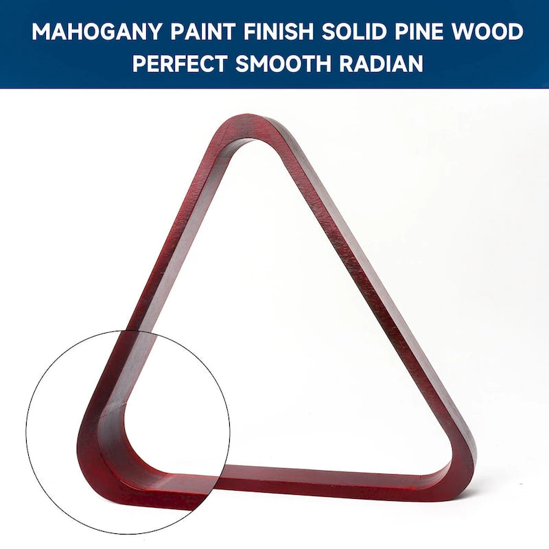 GSE Mahogany Solid Wood Billiard 8-Ball Triangle/9-Ball Diamond Pool Ball Racks for 2-1/4 Pool Balls