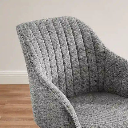 Mid-Century Modern Swivel Arm Accent Chair with Wood Legs