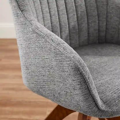Mid-Century Modern Swivel Arm Accent Chair with Wood Legs