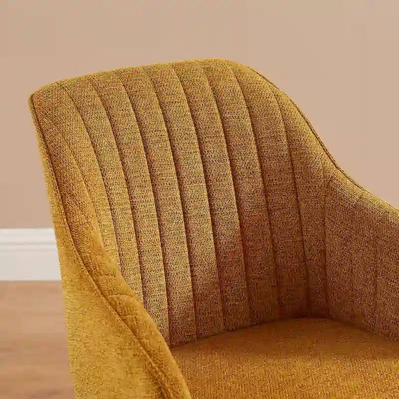 Mid-Century Modern Swivel Arm Accent Chair with Wood Legs