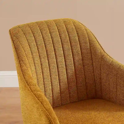Mid-Century Modern Swivel Arm Accent Chair with Wood Legs