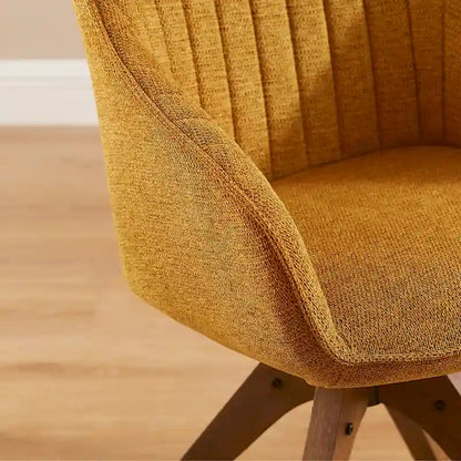 Mid-Century Modern Swivel Arm Accent Chair with Wood Legs