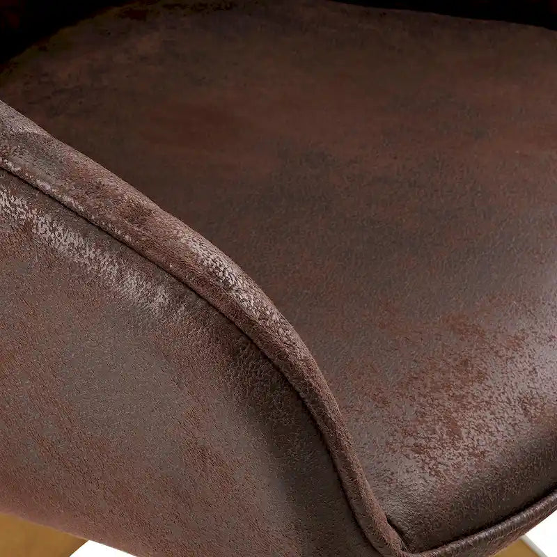 Mid-Century Modern Swivel Arm Accent Chair with Wood Legs