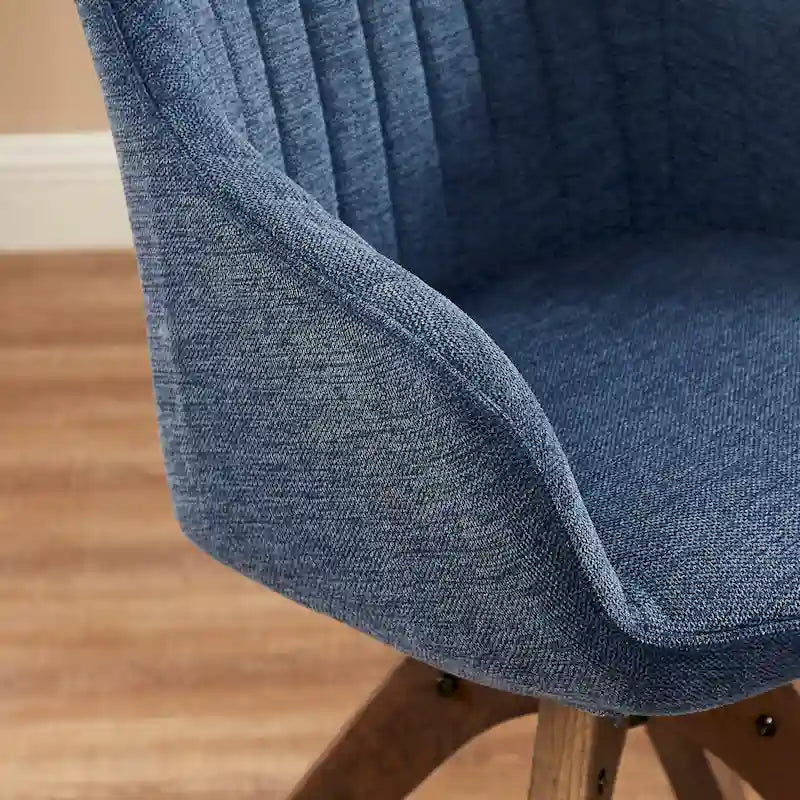 Mid-Century Modern Swivel Arm Accent Chair with Wood Legs