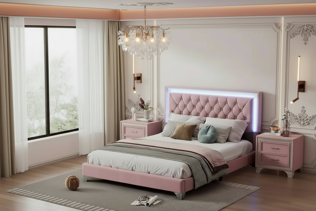 Upholstered Platform Bed (Look at the options before placing an order)