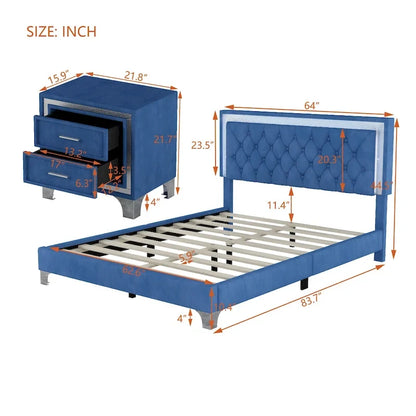 Upholstered Platform Bed (Look at the options before placing an order)