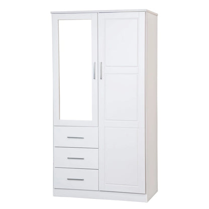 Imports 100% Solid Wood Metro Wardrobe Armoire with Solid Wood or Mirrored Doors
