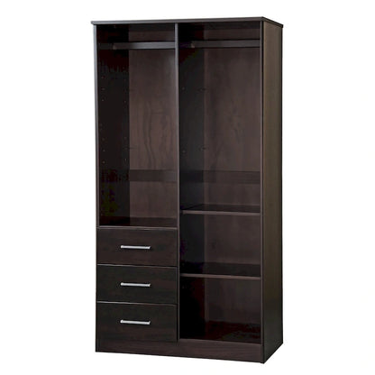 Imports 100% Solid Wood Metro Wardrobe Armoire with Solid Wood or Mirrored Doors
