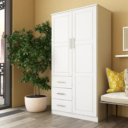 Imports 100% Solid Wood Metro Wardrobe Armoire with Solid Wood or Mirrored Doors