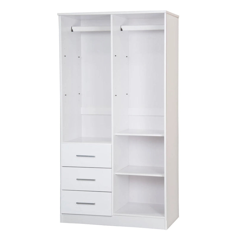 Imports 100% Solid Wood Metro Wardrobe Armoire with Solid Wood or Mirrored Doors