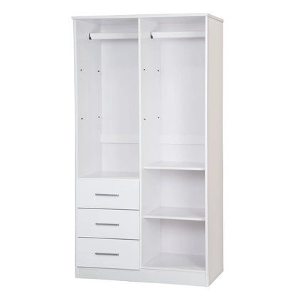 Imports 100% Solid Wood Metro Wardrobe Armoire with Solid Wood or Mirrored Doors