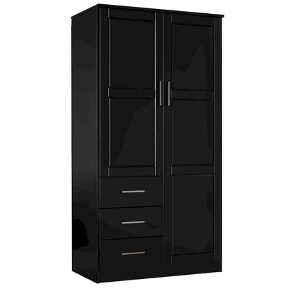 Imports 100% Solid Wood Metro Wardrobe Armoire with Solid Wood or Mirrored Doors