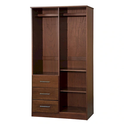 Imports 100% Solid Wood Metro Wardrobe Armoire with Solid Wood or Mirrored Doors