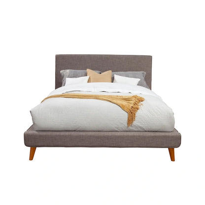 Dark Grey Upholstered Platform Bed