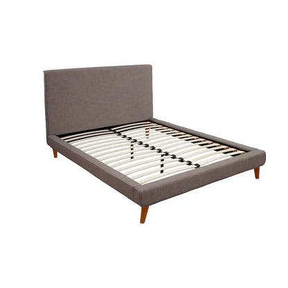 Dark Grey Upholstered Platform Bed