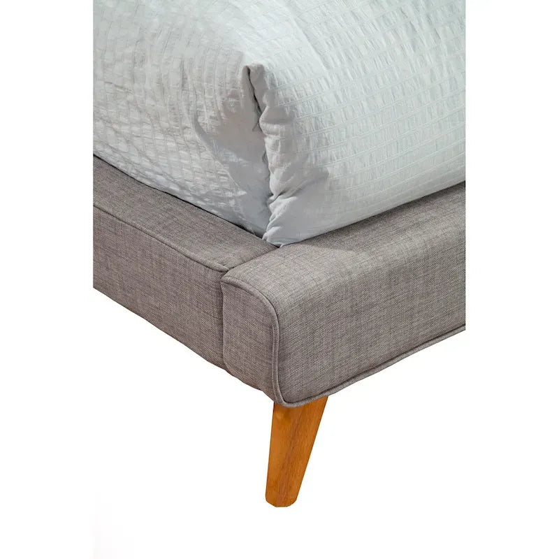 Dark Grey Upholstered Platform Bed