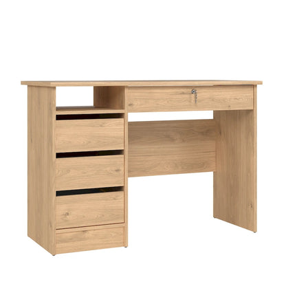 Home Office Writing Desk with 4 Drawers and Open Shelf