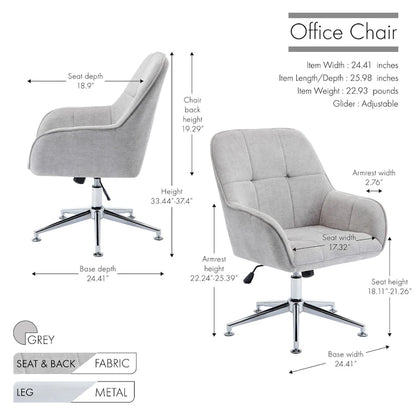 Home Office Chair with Arms, Height Adjustable