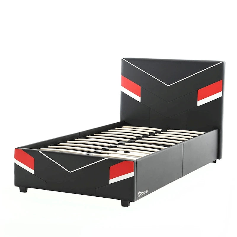 Orion eSports Gaming Bed Frame, Black/Red, Twin