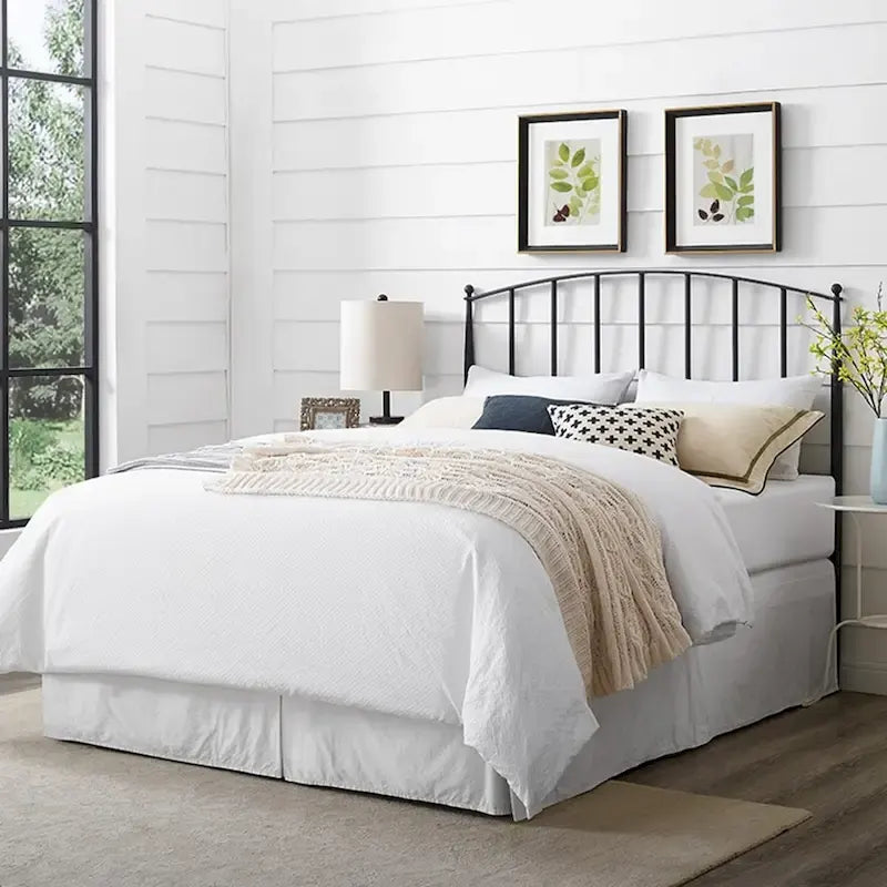 Whitney Charcoal Finish Metal Full/Queen Arched Headboard