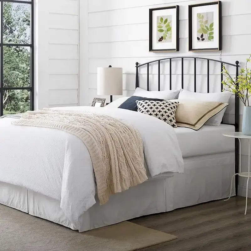 Whitney Charcoal Finish Metal Full/Queen Arched Headboard
