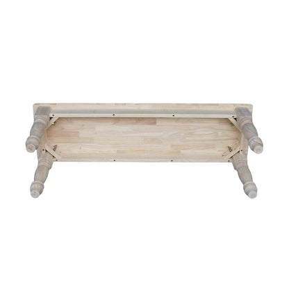 Unfinished Farmhouse Dining Bench, Solid Wood