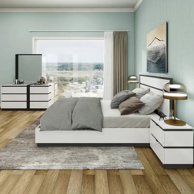 5-Piece Platform Bedroom Set with USB Charging Ports