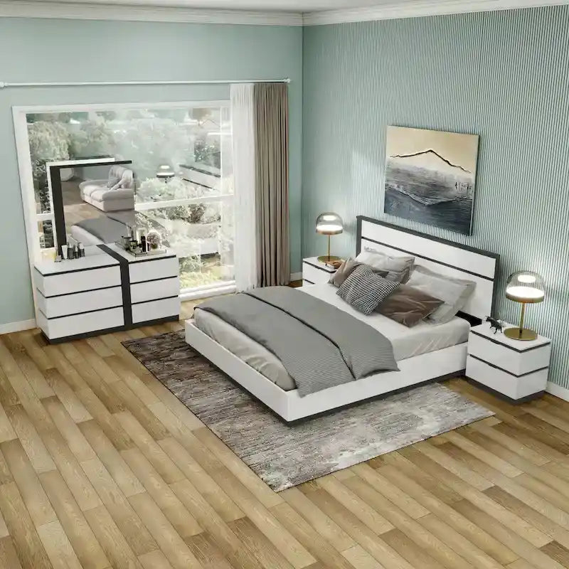 5-Piece Platform Bedroom Set with USB Charging Ports