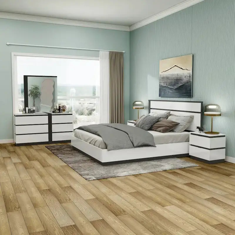 5-Piece Platform Bedroom Set with USB Charging Ports