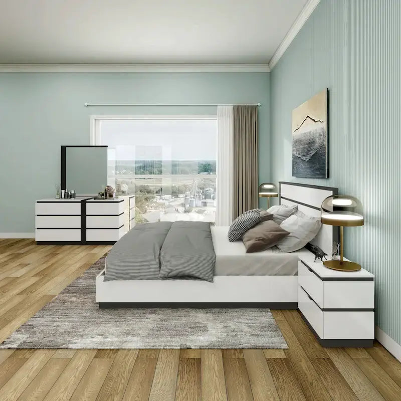 5-Piece Platform Bedroom Set with USB Charging Ports