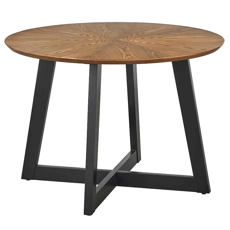 5-Piece Round Dining Set with 4 Upholstered Chairs
