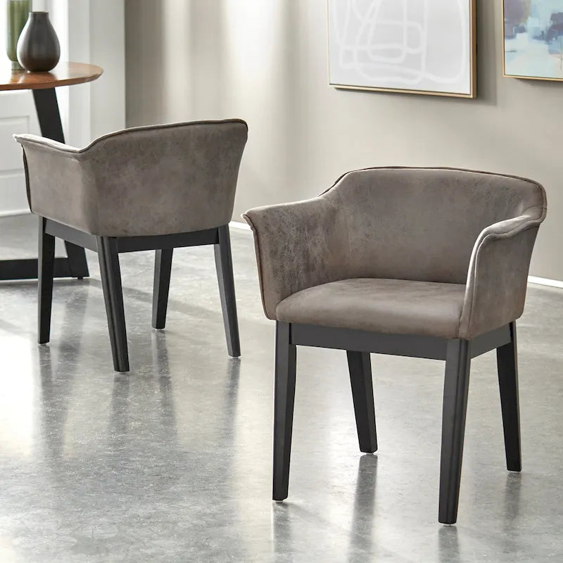5-Piece Round Dining Set with 4 Upholstered Chairs