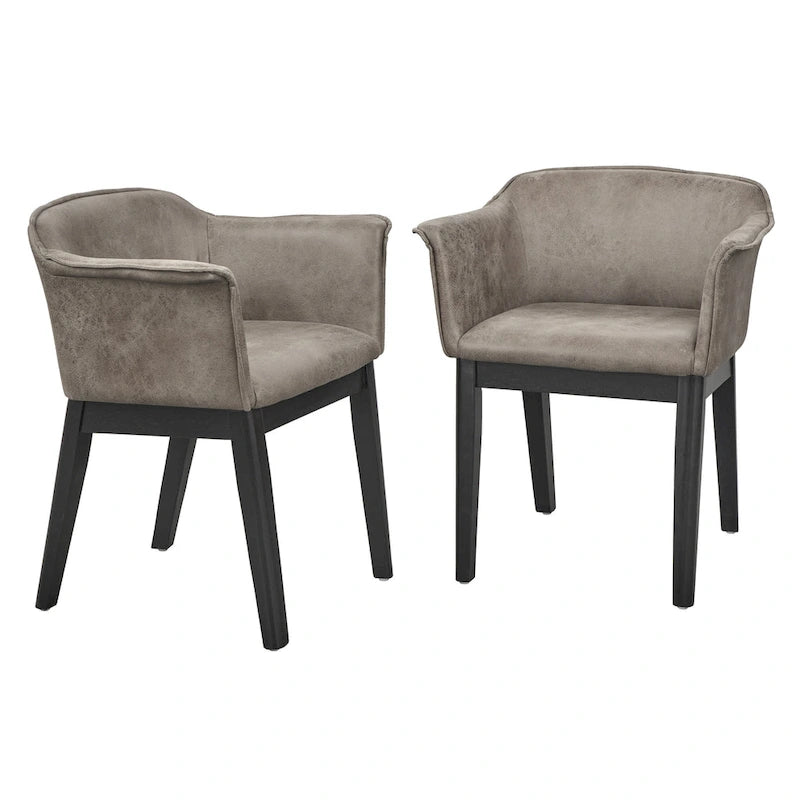 5-Piece Round Dining Set with 4 Upholstered Chairs