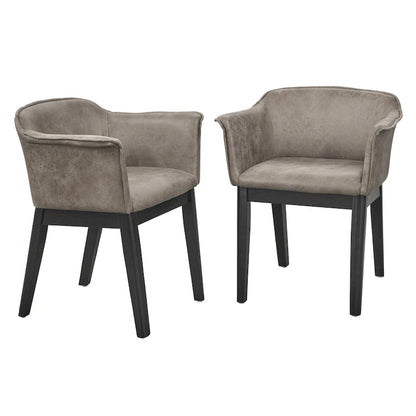 5-Piece Round Dining Set with 4 Upholstered Chairs