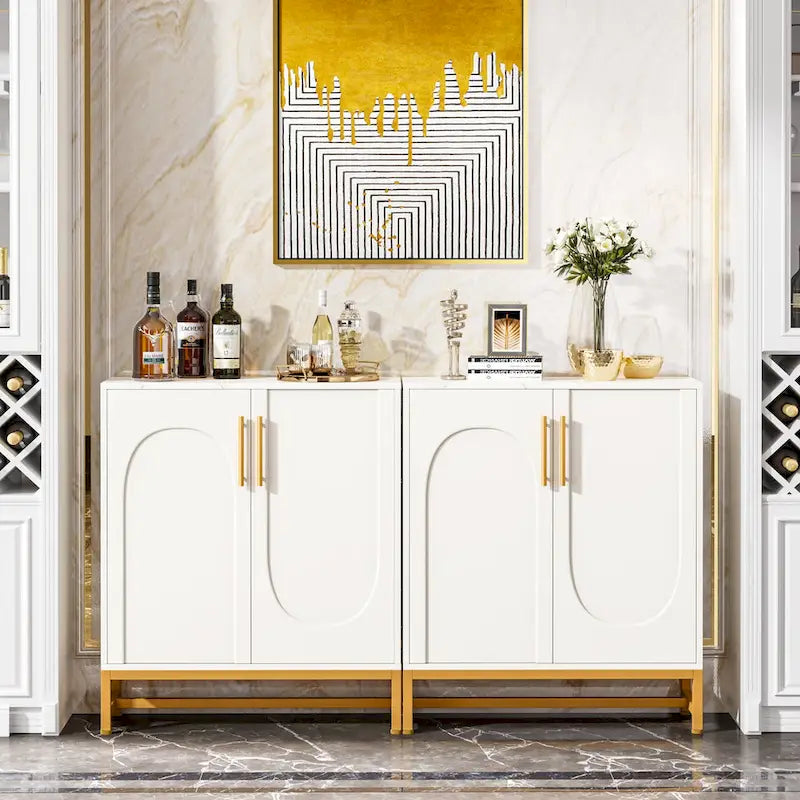 Sideboard Buffet Storage Cabinet Set with Door for Kitchen Dining Room, Accent Cabinet for Living Room