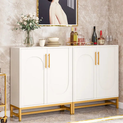 Sideboard Buffet Storage Cabinet Set with Door for Kitchen Dining Room, Accent Cabinet for Living Room