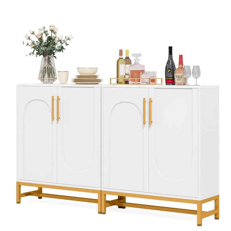 Sideboard Buffet Storage Cabinet Set with Door for Kitchen Dining Room, Accent Cabinet for Living Room