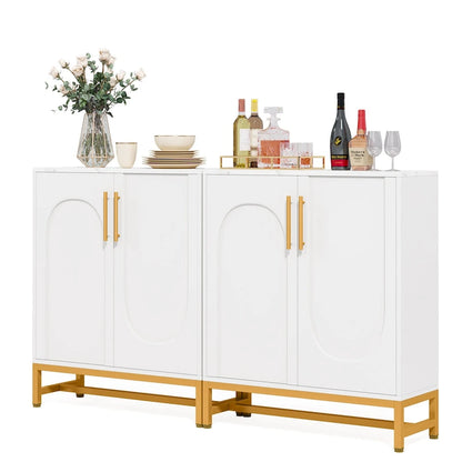 Sideboard Buffet Storage Cabinet Set with Door for Kitchen Dining Room, Accent Cabinet for Living Room