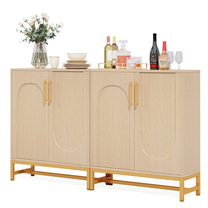 Sideboard Buffet Storage Cabinet Set with Door for Kitchen Dining Room, Accent Cabinet for Living Room