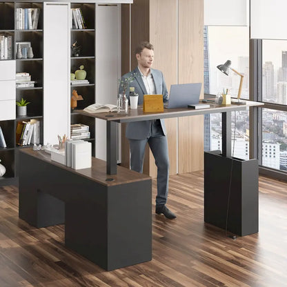 63 Adjustable Office Desk Ergonomic Design Ample Storage and Stand-Up